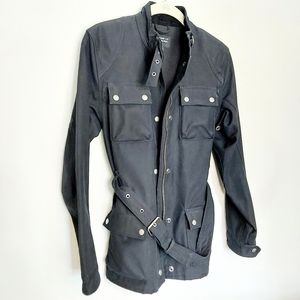 Small Industrial Style Black Denim Jacket Polo Jea